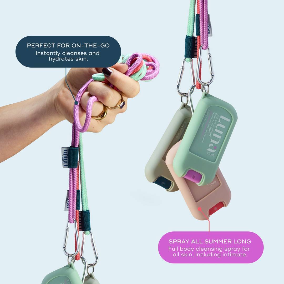 The Fragrance Free Everywhere Spray-To-Wipe Mini + Lanyard